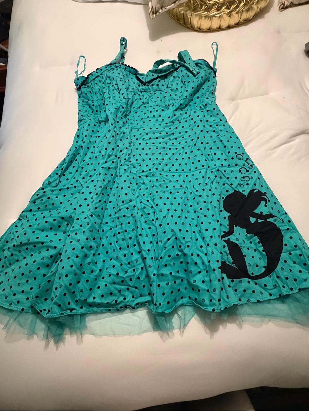 Torrid Turquoise Polka Dot Disney Little Mermaid Dress